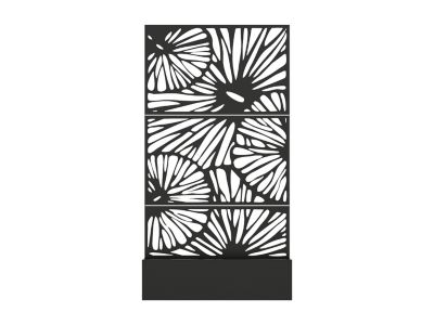 Jardinière à poser avec treillis à motif - L92 x P32.5 x H173 cm - Noir - ENATAS
