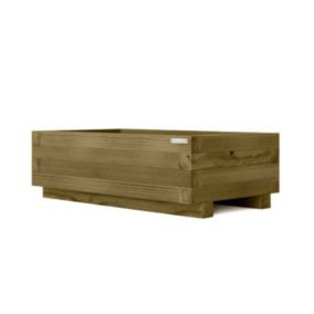 Jardinière rectangulaire en bois autoclave verte 60x30x20 cm
