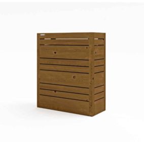 Jardinière rectangulaire Linea 70x30x83 cm. Brun