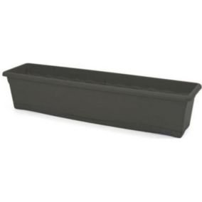 Jardinière rectangulaire PLASTIKEN - 80 X 20 cm avec plateau - Anthracite