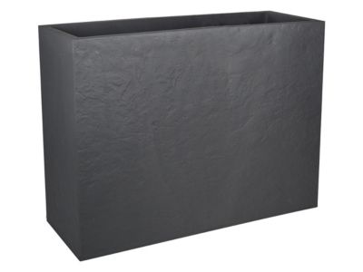 Jardinière rectangulaire Volcania effet pierre - 78,5 x 29,5 x 60 cm - 46 L - Gris anthracite - Eda