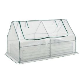 Jardinière surélevée avec film de serre Balsonaro 186 x 96 x 98 cm blanc en.casa