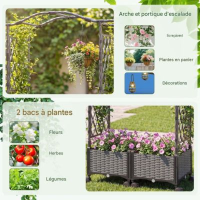 Jardinière surélevée treillis arrosage automatique Gris | Castorama