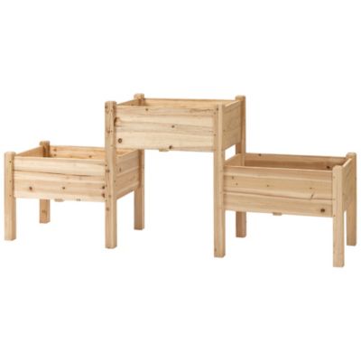Jardinière sur pieds 2 étages 3 bacs inserts