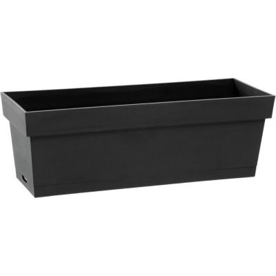 Jardinière Toscane - Gris Anthracite - 50 x 18 x 16,7 cm - 10 L - Plateau Clipsé - Fabrication Française