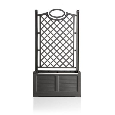 Jardinière Treillage avec espalier 80x42,5xH150 cm - Gris 40%
