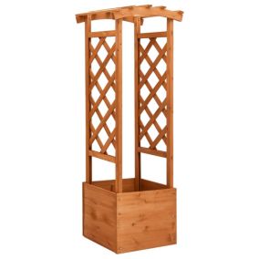 Jardinière à treillis avec arche 49 bois Helloshop26