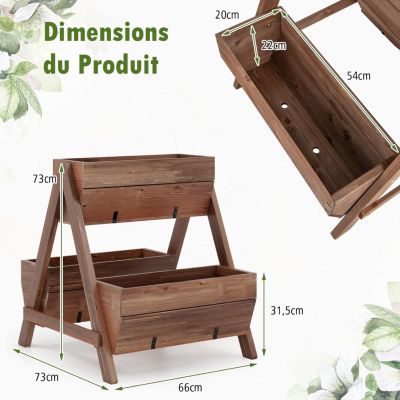 VEVOR Jardiniere 120x58x76 Cm Lit De Jardin Sureleve En Bois De Sapin 120x58x76 Cm 69624786