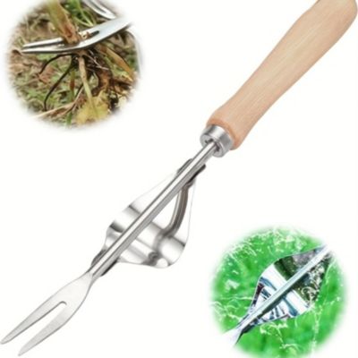 Désherbeur Manuel Gardena En Acier Inoxydable - 33,5 Cm, Avec Manche En Bois, Pour Arracher Les Mauvaises Herbes Facilement