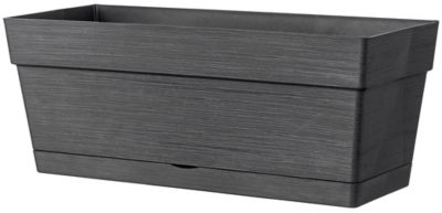 Jardinière à réserve d'eau Deroma Save R anthracite 28 x 11 x h.11 cm