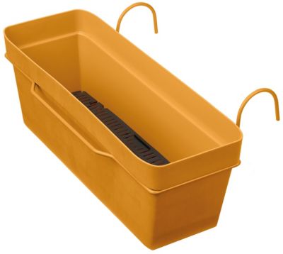 Jardinière à réserve d'eau plastique Deroma Like curry 49 x 28 x h.17 cm