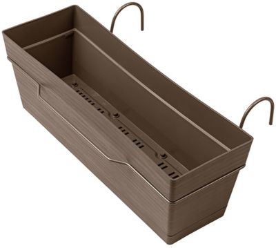 Jardinière à réserve d'eau + support Deroma Save R camel 49 x 29 x h.17.3cm