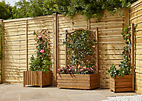 Jardinière avec treillis bois Blooma Bopha marron 40 x 60 x h.100 cm