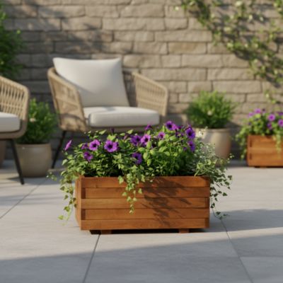 Jardinière bois Blooma Bopha marron 80 x 40 x h.35 cm