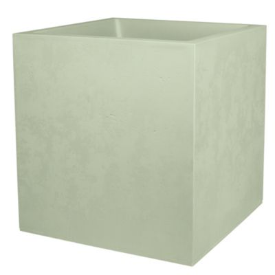 Jardinière carré vert amande L.39,5 x l.39,5 x H.43,5 x P.9,95cm Poetic Basalt