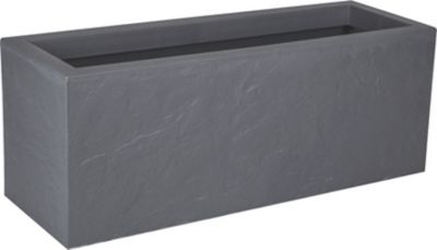Jardinière plastique EDA Durdica Up gris galet 79,5 x 29,5 x h.29,5 cm