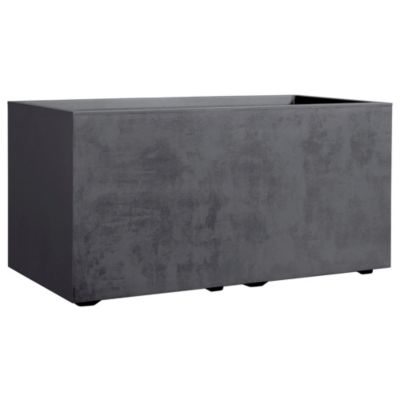 Jardinière plastique gris anthracite 79 x 39 cm avec réserve d'eau