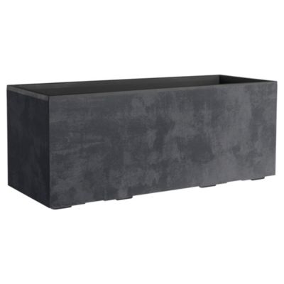 Jardinière plastique gris anthracite 99 x 39 cm avec réserve d'eau