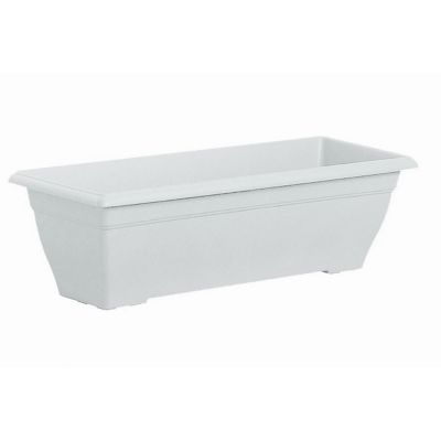 Jardinière Prisca en plastique blanc long.60 cm