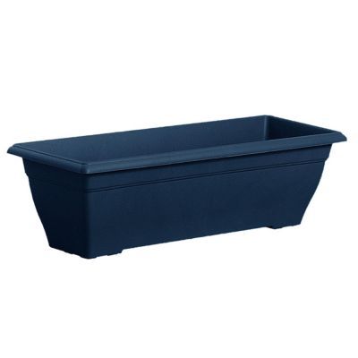 Jardinière Prisca en plastique noir violine long.65 cm