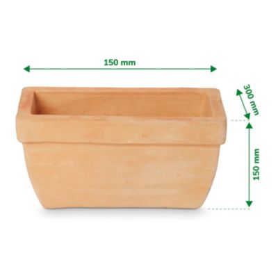 Jardinière terre cuite Blooma Mali effet blanchi 30 x 15 x h.15 cm