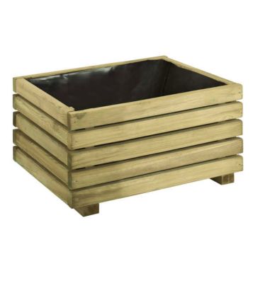 Jardipolys Bac à fleurs KÜB rectangle en pin - 17 L - 40 x 25 x 26,5 cm