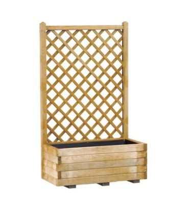 Jardipolys Bac LIERRE 80 - treillis droit - L. 80 x P. 40 x H. 135,5 cm - 66 L - avec film plastique de protection