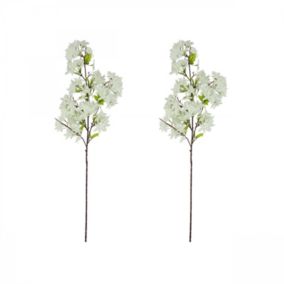 Jasmin artificiel en tige blanc 100cm lot de 2