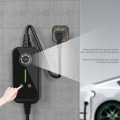 JATRHG P1 chargeur portable réglable de 3,6kW à 1,5kW / 16A à 8A monophasé, 5m, type 2, pour véhicules électriques