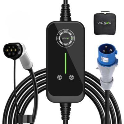 JATRHG P1 chargeur portable réglable de 7,2kW à 1,5kW / 32A à 8A monophasé, 10m, type 2, pour véhicules électriques
