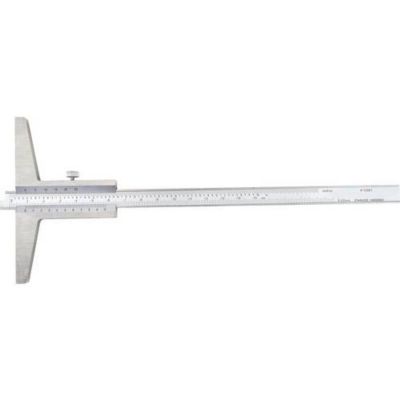 Jauge de profondeur monobloc 0-200 mm, acier inoxydable trempé, étui cuir