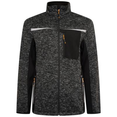 JCB D+IF Trade Essington II Full Zip Grey Marl Knitted Jumper Fleece L