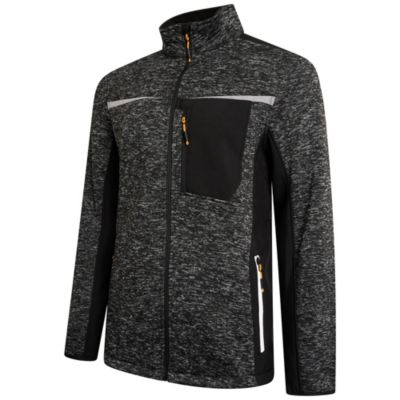 JCB D+IF Trade Essington II Full Zip Grey Marl Knitted Jumper Fleece L