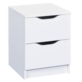 JENNY - Chevet 2 Tiroirs Coloris Blanc