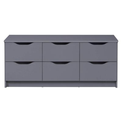 JENNY - Commode 6 Tiroirs Coloris Anthracite