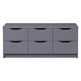 JENNY - Commode 6 Tiroirs Coloris Anthracite