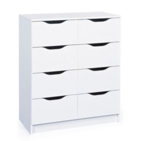 JENNY - Commode 8 Tiroirs Coloris Blanc
