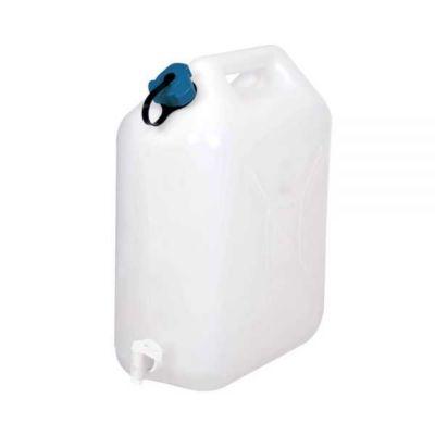 Jerrican alimentaire 20 L ALGI avec robinet - capacité 20 L, plastique translucide, bouchon sécurisé.