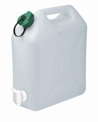 Jerrican alimentaire 20 L ALGI avec robinet - capacité 20 L, plastique translucide, bouchon sécurisé.