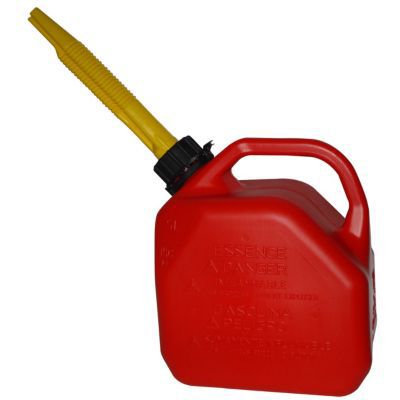 Jerrican avec bec verseur 5L en plastique rouge
