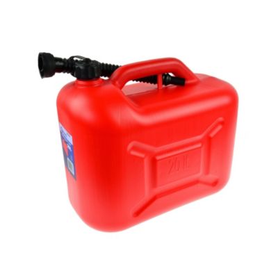 Jerrican essence en plastique avec bec verseur Rouge 20 L
