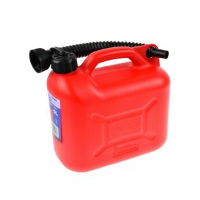 Jerrican essence en plastique avec bec verseur    Rouge   5 L