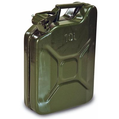 Jerricane en métal 10 litres pour carburant et huile