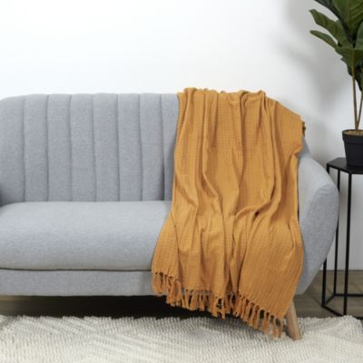 Jeté de canapé gaufré en coton 130x160 cm
