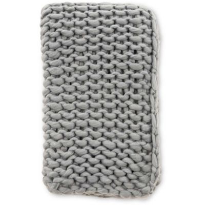 Jeté de canapé grosse maille en polyester Kate 170x130 cm Gris