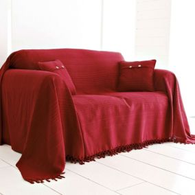 Jeté de fauteuil ORION 180x250 rouge en coton