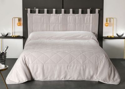 Jeté de lit aspect velours (180x240 cm - Beige)