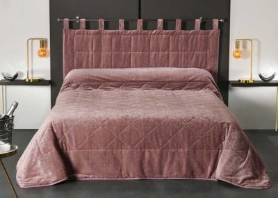 Jeté de lit aspect velours (180x240 cm - Rose Clair)