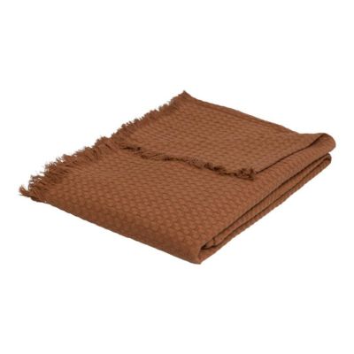 Jeté de lit Widdy coton 130x180cm rose terracotta - Atmosphera