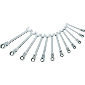 Jeu de 12 clés mixtes à cliquet articulées en mm - SAM OUTILLAGE - 50-CTJ12